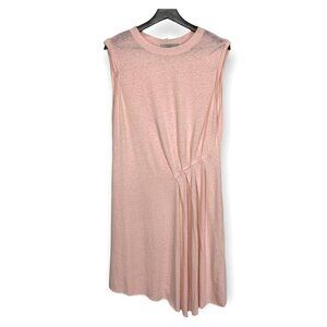 All Saints Pink Duma Side Gathered Wide Shoulder Dress Medium